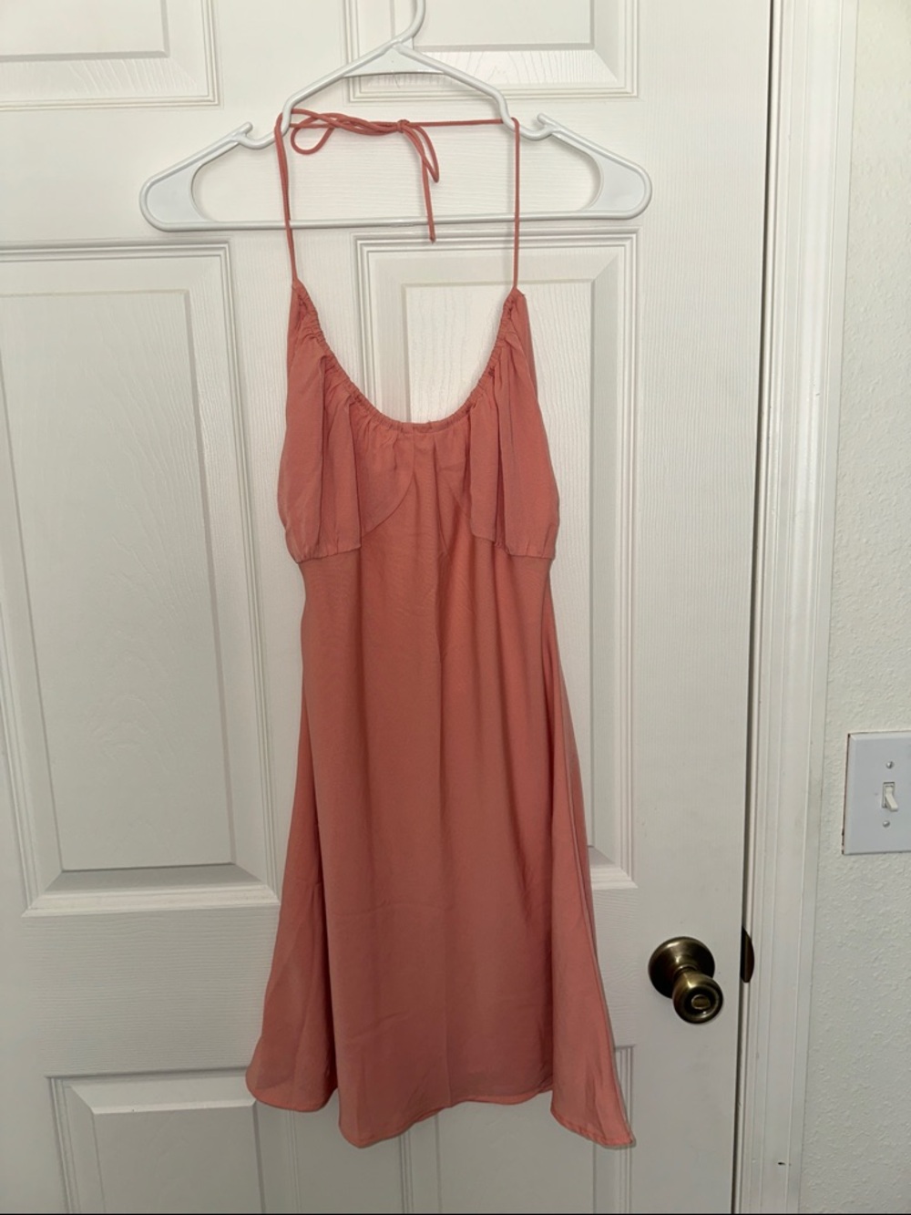 Abercrombie & Fitch Coral Halter Mini Dress